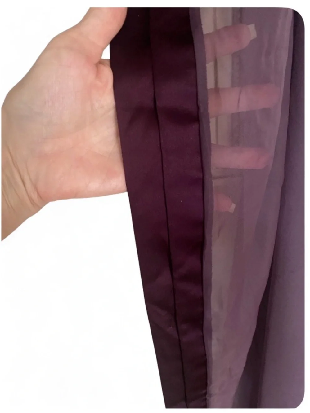 Eggplant Purple Sheer Window Scarf Valance 57x216 Satin Edge Curtain Panel